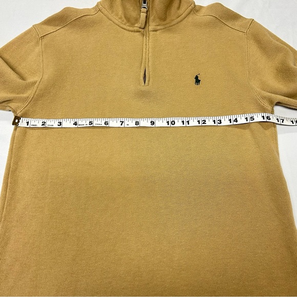 Polo Ralph Lauren Boys 1/4 Zip Pullover Sweater Size M 10-12 Cotton Knit Tan - Picture 7 of 12
